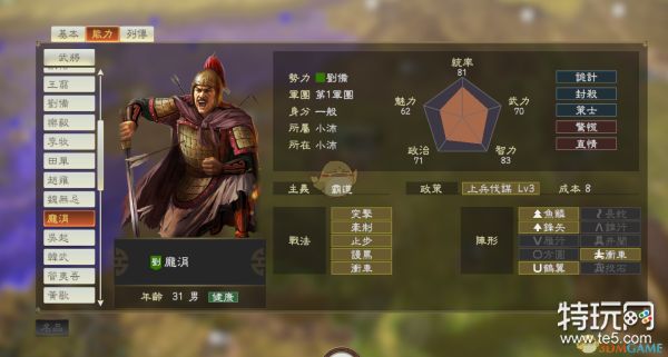 三国志14dlc古武将庞涓数据分享
