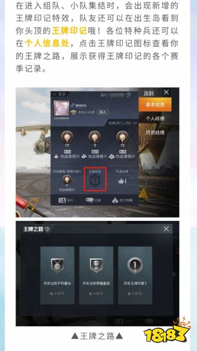 和平精英新版本王牌印记怎么查看和平精英新增王牌印记怎么获得