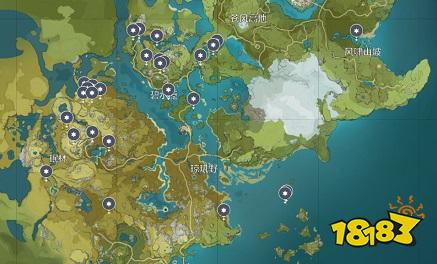 《原神》挖掘宝箱位置分布图