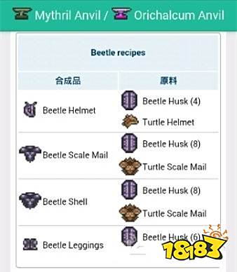 泰拉瑞亚甲虫套怎么合成