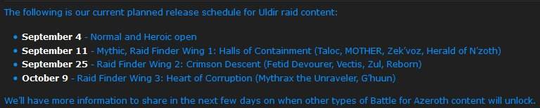 8.0争霸艾泽拉斯前瞻 奥迪尔的开放时间