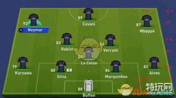 《FIFA 19》欧洲豪门首发数值分析