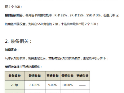 航海王燃烧意志游戏相关概率公布