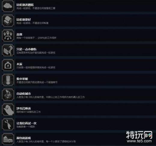 冰汽时代全成就列表和达成方法_全成就解锁条件