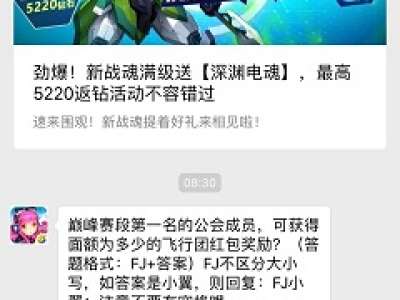 巅峰赛段第一名的公会成员，可获得面额为多少的飞行团红包奖励?