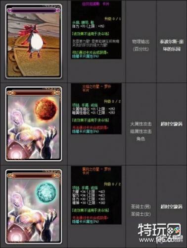 dnf95版本附魔卡片属性介绍 dnf95卡片附魔属性汇总
