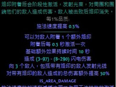 流放之路3.5烙印圣宗BD介绍 我是不朽哒