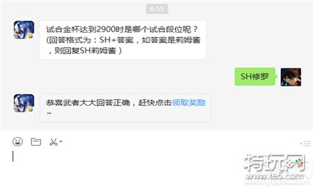 试合金杯达到2900时是哪个试合段位呢?