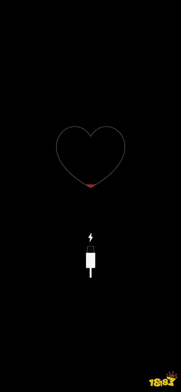 苹果爱心充电壁纸