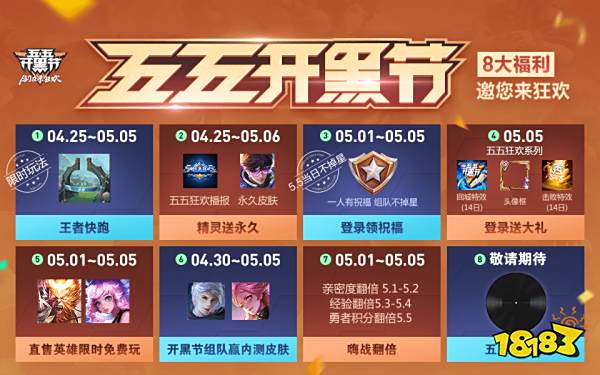 五五开黑节全部福利汇总 多重福利齐聚峡谷一起狂欢