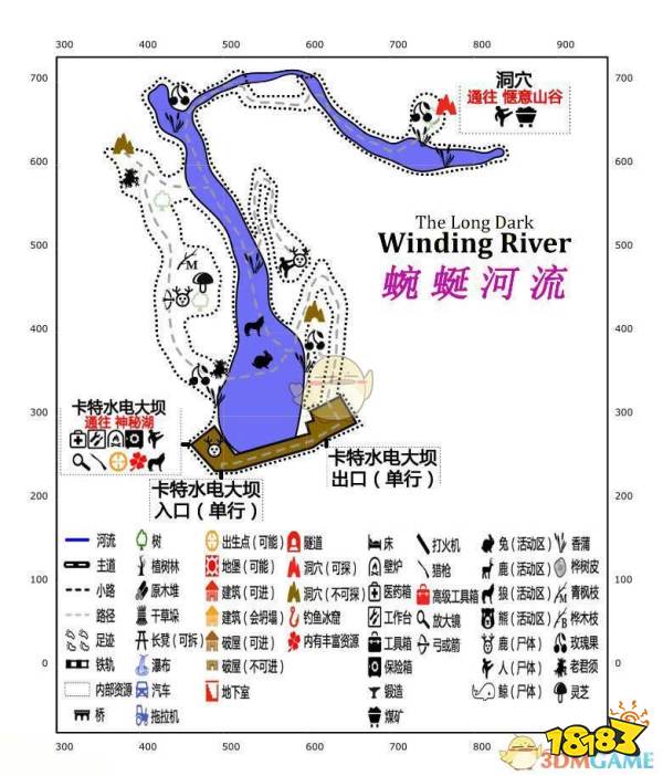 漫漫长夜蜿蜒河流地图资源图解