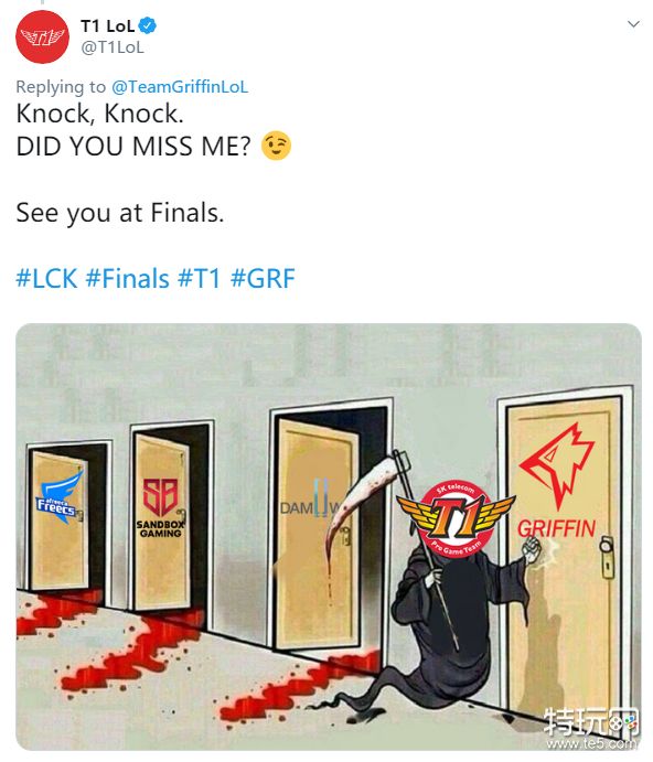 skt官推对话grf来敲门了你们想我了吗