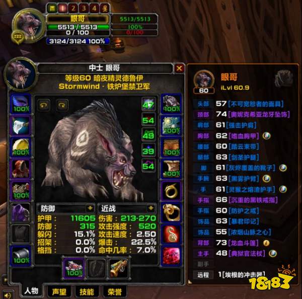 魔兽世界怀旧服熊t现阶段一键换装推荐