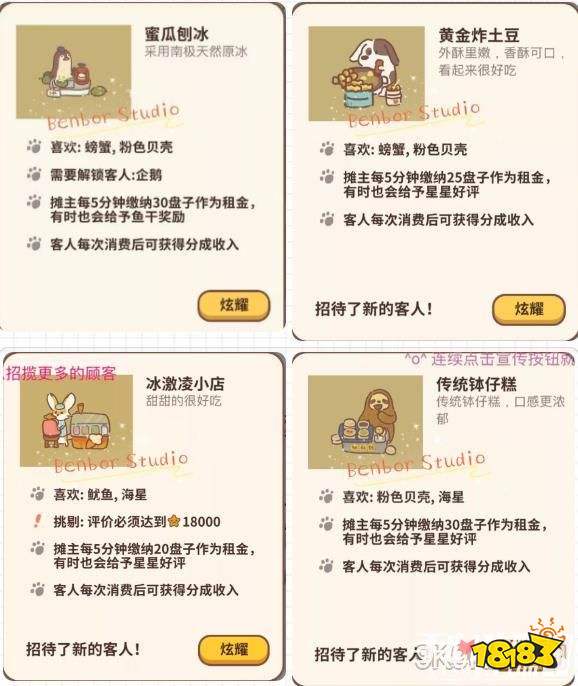 动物餐厅鱼塘摊主图鉴大全3