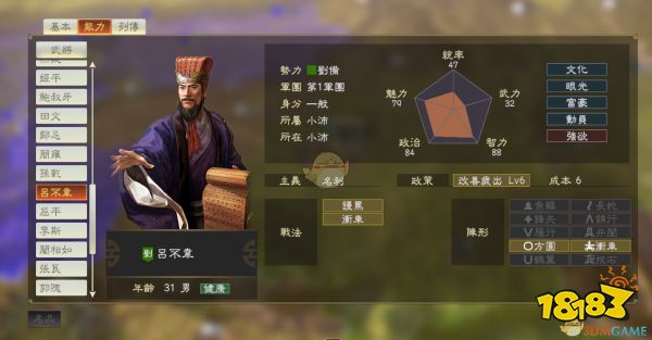 三国志14dlc古武将吕不韦数据分享