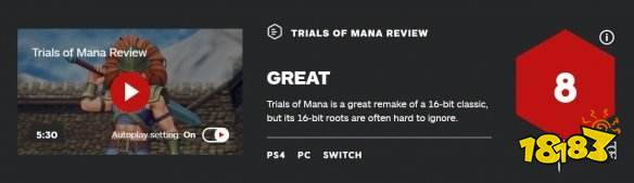 《圣剑传说3重制版》IGN评8分：对16位经典完美重制