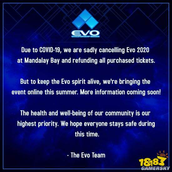 格斗游戏大赛EVO 2020宣布取消 仍将举办夏季线上赛