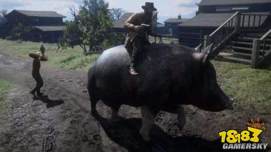 这款《大镖客2》MOD能把猪变坐骑：亚瑟骑猪逛西部