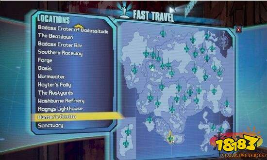 《无主之地2》DLC3的快速旅行入口位置