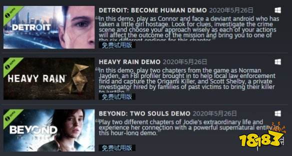 底特律 等三部作品上架steam 现已开放免费试玩 181手游门户 底特律 等三部作品上架steam 现已开放免费试玩 181手游门户