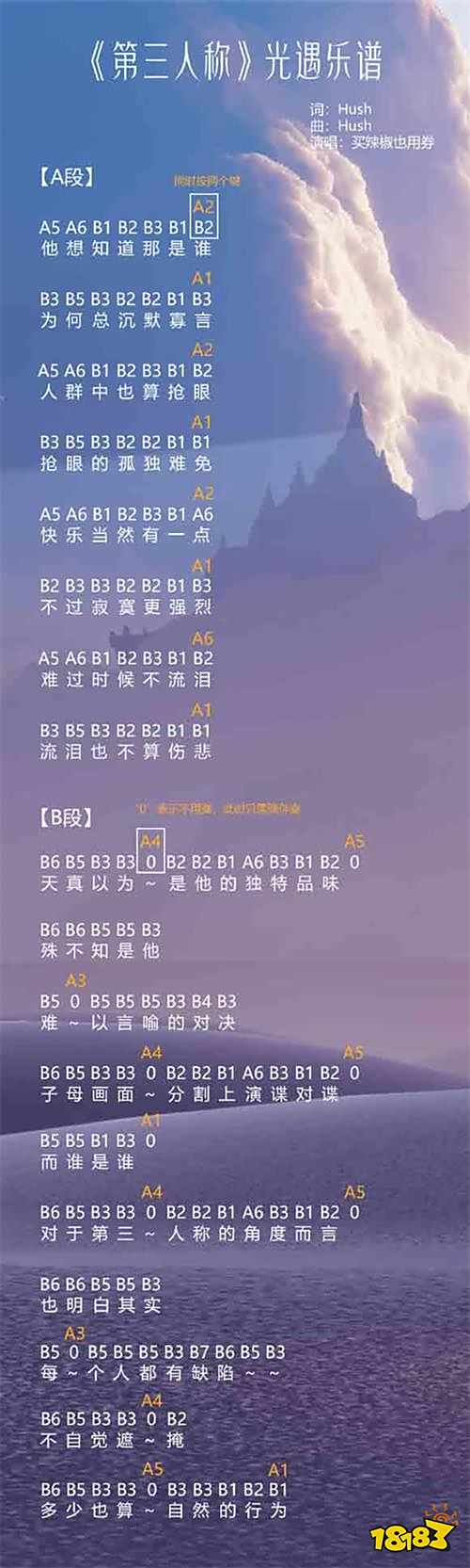 光遇第三人称乐谱推荐竖琴钢琴数字简谱分享