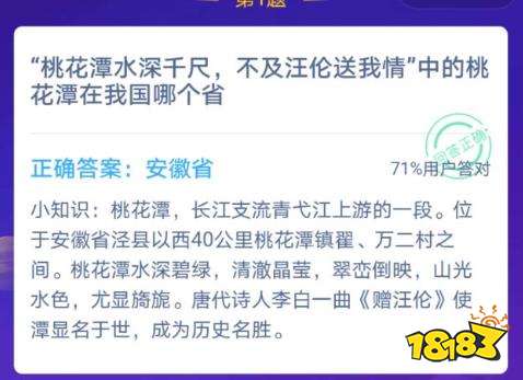 桃花潭水深千尺不及汪伦送我情，中的桃花潭在我国哪个省？[图]