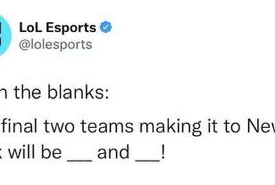 LOL官推发布一则填空互动：最后两支前往纽约的队伍？