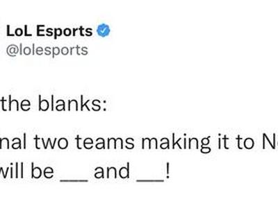 <b>LOL官推发布一则填空互动：最后两支前往纽约的队伍？</b>
