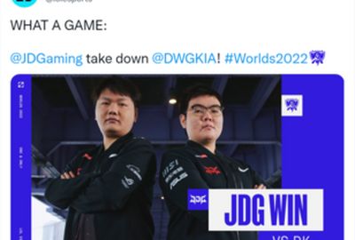 LOL官推更新：WHAT A GAME：JDG拿下DK！