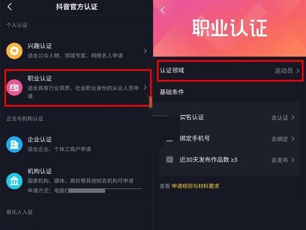 抖音进行职业认证教程3