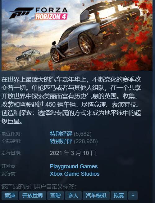 Steam特惠《地平线4》二折《欧洲卡车模拟2》骨折价1