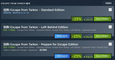 《逃离塔科夫》Steam 预购开启：三版本国区价公布，11 月 15 日发售