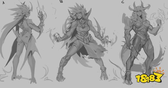 官方早期人形态概念原画