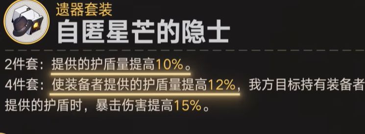 崩坏星穹铁道自匿星芒的隐士遗器怎么样 崩坏星穹铁道自匿星芒的隐士遗器攻